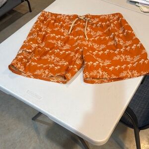 Orange Patterned Men's Shorts